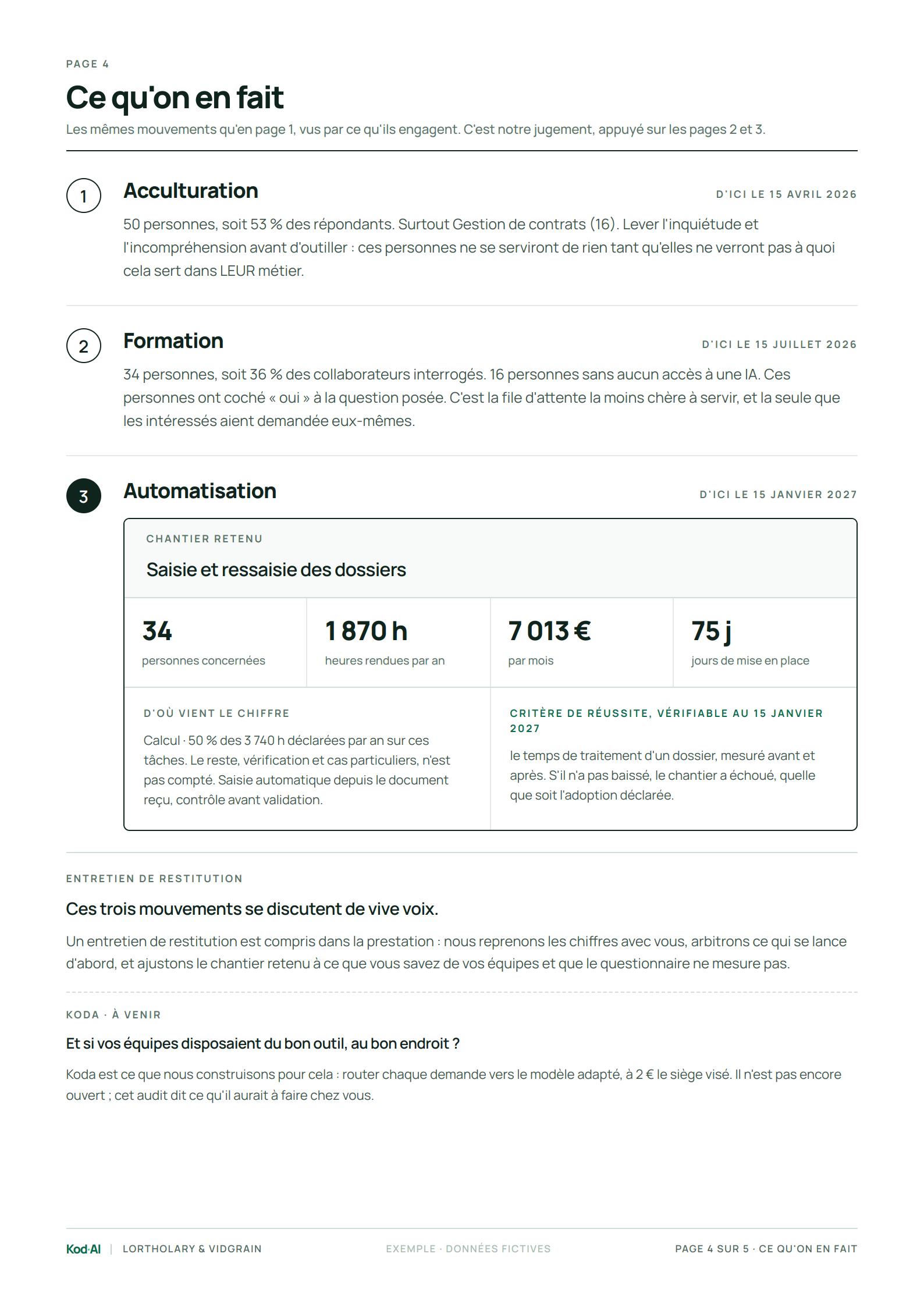 Rapport, page 4 : ce qu'on en fait
